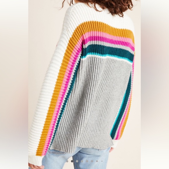 Anthropologie Sophie Ribbed Sweater grey size small retails $130 - Picture 5 of 13